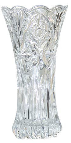 Slymeay Vase à Fleurs en Verre épais pour décoration d'intérieur, Vase de Mariage ou Cadeau – 19,1 cm de Haut x 4 de Large, Transparent, avec boîte colorée