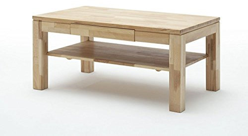 Beauty.Scouts Couchtisch Amsterdam - Tisch, Couchtisch, Beistelltisch, Fernsehtisch, Massivholz, Kernbuche oder Asteiche, Schublade, geölt, gewachst, 115x54x70, 20kg Farbe Kernbuche