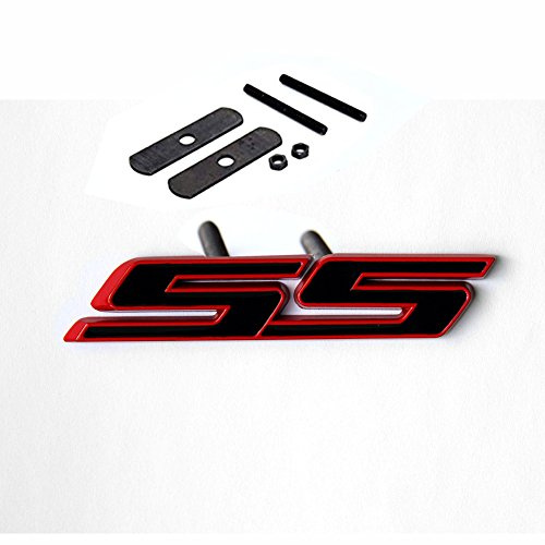 Yoaoo 1 x OEM Kühlergrill Ss Emblem Badge 3D für Camaro Serie Grill Red Frame Ss Red Line