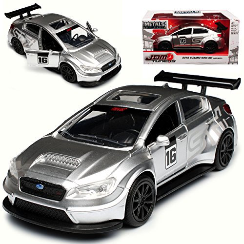 Subaru Impreza WRX STI Silber Widebody Ab 2014 1/32 Jada Modell Auto mit individiuellem Wunschkennzeichen