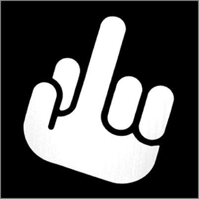 Makarios LLC F You Finger Flip-Off Erwachsene Autos LKW Vans Walls Laptop MKR 5,5x5°, Weiß