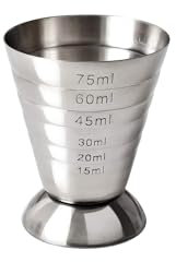 75ml Jigger Bar Craft Dual Spirit Measure Cup Stainless Steel Bar Measuring Cup Multifunction Wine Cocktail Bartender Ounce Cup Bar for Outdoor Indoor Party Silver
