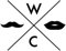 WC-Schild, Toilettenschild Bart & Kussmund, selbstklebend, Unisex, Schwarz, L