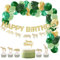 SUNBEAUTY Dschungel Geburtstag Dekoration Happy Birthday Girlande Gold Kindergeburtstag Deko Geburtstagsdeko Tiere Kuchendeko Waldtiere Luftballons