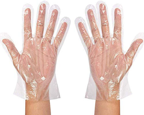 Gants jetables en plastique transparent, protection contre les virus, gants pour cuisiner au barbecue, pour la maison, salle de bain, gants hygiéniques pour le nettoyage de la cuisine (100 PCS)
