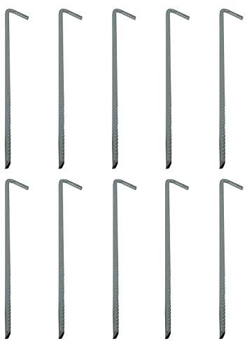 Savage Island 400 mm x 8 mm 10 pack galvaniserade tunga stålmarkstänger/tältpinnar / ankarstänger. Lämplig för markéer, trampoliner, lusthus, studsande slott, tält, polytunnel växthus
