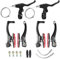 Chooee Fahrrad V Bremse,Aluminium V-Brake Bremsen Set+Bremshebel Schwarz/Rot