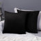 Deconovo 2er Set Samt Kissenbezüge Sofa Kissenbezug Dekorativ Zierkissenbezüge Weich Kissenhülle Dekor Schlafzimmer Sofakissen Wohnzimmer Dekokissen Couch Kissenhüllen Büro, 40x40 cm, Schwarz