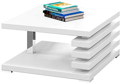 Selsey ARIENE - Table Basse Design (Blanc Mat, 60x60 cm), 5903025386683