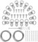 YHYZ D Ring Picture Hangers Sets(50 Sets ), D Ring Hooks + Screws + Hanging Wire + Crimping Loop Sleeves + Screwdriver, for Painting Photo Pictures Clock Artwork Mirrors Cross-Stitch