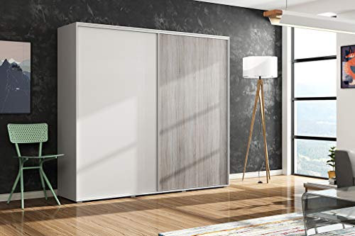 Sliding Doors wardrobe White with oak effect doors A7 200cm