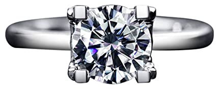 Musihy Verlobungsring, Ring Zirkonia Solitär Ring 4 Krappen Zirkonring Zirkonia Weiß Ringgröße 57 Pärchen Geschenke