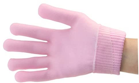 Baumwollhandschuhe feuchtigkeitsspendende Handschuhe feuchtigkeitsspendende Handschuhe, weiches Silikongel Innenwatte mit Pflanzenöl und Vitamin E für trockene raue Hände (rosa)