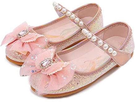 YOSICIL ELSA Prinzessin Schuhe Mädchen Kinder Sandalen Glitter für Verkleidung Cosplay Geburtstagsparty Weihnachten Karneval Halloween,Rosa 33