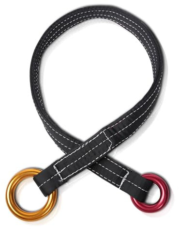 Rückholbarer Anker, 90CM Outdoor Klettern Baum Klettern Draht Lanyard Anker Loop Belt mit zwei hängenden Ringe für Garten Arbeit Baum Baumpfleger Reibung Saver Loop Belt Sling Baumpfleger Ausrüstung