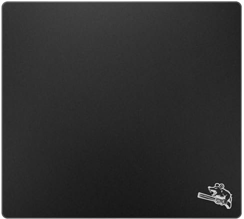 SIROOLAC Glass Gaming Mouse Pad 320mm x 360mm FPS Game Special Tempered Glass Durable 3mm Thickness Accurately and Quickly Shoot Opponents (320mm x 360mm, Black)