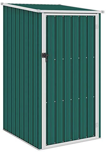 ZEYUAN Garden Shed Green 87x98x159 cm Galvanised Steel,Metal Garden Shed, Outdoor Galvanized Storage House