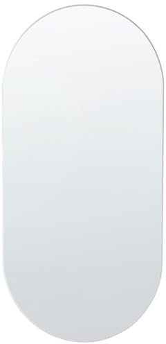 Beliani Ovaler Wandspiegel Rahmenlos Silber 40 x 80 cm Alfortville