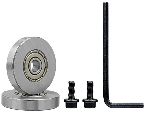 Mesee 2 Set Router Bit Bearings Replacement Kit, Top Mounted Ball Bearing Guide for Woodworking Router Bits Repair Attachment - Inner Dia. 3/16'' & Outer Dia. 1''