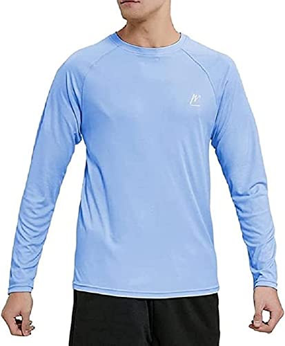 MeetHoo Rashguard Homme Manches Longues UPF 50+ Loose Stretch Protection UV Chemise de Bain à Manches Longues pour Surf Natation Plongée Plage