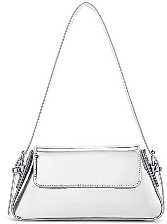 GSenhui Handtasche Klein Silber Abendtasche Clutch Umhängetasche PU Leder für Party