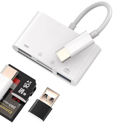 SD Card Reader for iPhone 15 MAX Plus USB C Charger Cable OTG Dongle Type C Docking Station for Apple Ipad Pro Air Macbook Compatible for Samsung Thunderbolt Adapter Camera Micro TF Memory Accessories