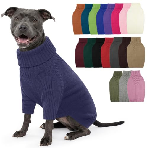 IECOii Hundepullover,Sweater für Hund,Hundepullover für Kleine Mittelgroße große Hunde,Warmer Rollkragen Hunde Pullover,Winter Hundebekleidung for Katzen,Chihuahua,Französische Bulldogge,Labrador