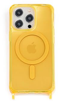 ETUUI Cover trasparente con occhielli per iPhone 14 Pro Max, colore giallo [compatibile con MagSafe] – Custodia protettiva di alta qualità