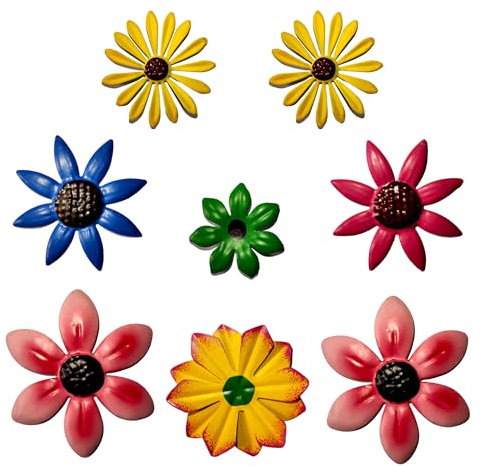 TIN DREAMS FACTORY Imanes Nevera y Pizarra Pintados a Mano, Juego Imanes Ideal para Pizarra Magnetica, Imanes Decorativos de Metal y Decoraciones Nevera con Diseño Floral Único para Casa u Oficina