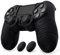 PlayVital Line & Dot Hülle für ps4 Controller, Case Zubehör Anti-Rusche weiche Schutzhülle für ps4 Slim und für ps4 Pro Controller mit Stick Kappen(Schwarz)