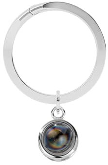 Personalized Photo Projection Keychain Custom Heart Photo Keyring Projection Keychain for Women Anniversary Memorial Gifts (silver-2,1PCS)