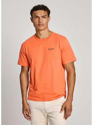 Pepe Jeans Herren Sann Tee T-Shirt, Orange (Dunkelorange), M