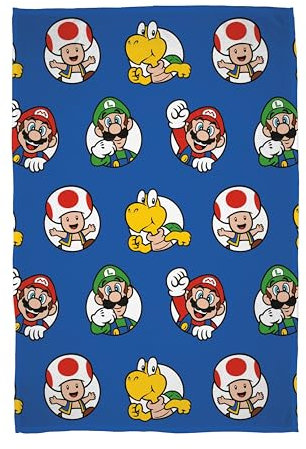 Character World Nintendo offiziell lizenzierte Super Mario Fleecedecke | Superweicher, Warmer Überwurf, Circles Gaming Design Brands