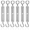 Lot de 6 tendeurs de corde à tendeur, crochets à tendeur réglables en acier inoxydable 304 M6 OC, crochets de tension pour corde, crochets de tension pour auvents ou cordes à linge (argent)