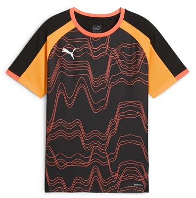 PUMA Boys Individualliga Graphic Jr Jerseys, Puma Black-Glowing Red, 176 EU