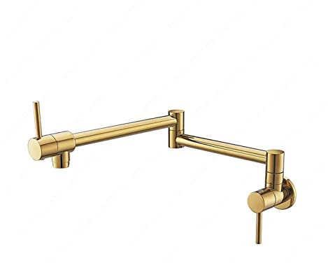 Robinet Fixé Au Mur, Robinet de remplissage de marmite en laiton bec pivotant robinet de cuisine de qualité noir nickel brossé Robinet De Cuisine Pliable Et Extensible (Color : 3, Size : P)