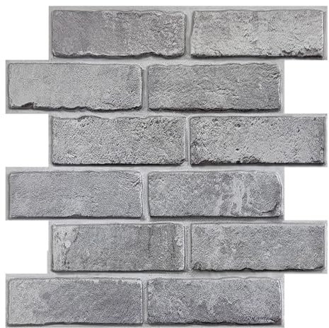 Commomy 10 Stück 3D Wandpaneele Selbstklebend Steinoptik Wandverkleidung, 30 x 30 cm, Wasserdicht 3D Tapete Steinoptik PVC 3D Wall Panels für Innendekoration Wohnzimmer Schlafzimmer Kamin