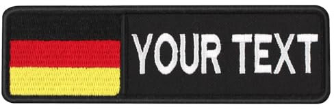 Benutzerdefinierter Namensaufnäher mit Deutschland Flagge, 2 Stück, personalisierter bestickter militärischer taktischer Namensaufnäher für Jacken, Hund, Narness, zum Aufbügeln (Schlank/Slim)