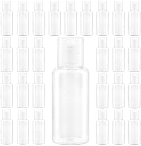 MOUYAT 110PCS 30ml Transparent Flip Cap Bottles, Empty Clear Travel Bottle with Lids, Plastic Refillable Flip Top Bottles for Trip