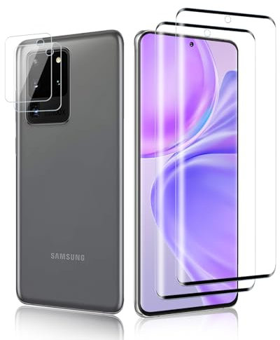 TPLTECH 2+2 Stück Schutzfolie für Panzerglas für Samsung Galaxy S20 Ultra Schutzglas Folie, 9H Fingerabdruck Kameraschutz Displayschutzfolie, Kamera für S20 Ultra Panzerfolie