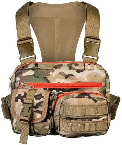 TheManlyHabitat Outdoor Tactical Chest Bag for Men & Women – Modular EDC Chest Rig with MOLLE System, Quick Release Harness Pack for Hunting, Hiking, Fishing, Running – Lightweight Utility Vest