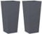 vidaXL Fioriere da Giardino 2 pz Antracite 35x35x75 cm in Acciaio, fioriera, fioriera da Patio, Vaso Fiori da Esterni, fioriera da Esterno