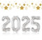 DazzJoy Graduation Deko 2025 Zahlen Luftballon Silber, 32 Zoll Bachelor Deko Ballon 2025, Abschluss Deko 2025 Folienballon für Bachelor Abschluss Geschenk und Gratulation Dekoration, Neujahrsdeko