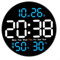 ZYNCUE 10 Inch Digital Clock Wall,Led Digital Wall Clock Radio Controlled Alarm Clock With Alarm Temperature And Hygrometer Digital Wall Clock For Bedroom Office(blue)