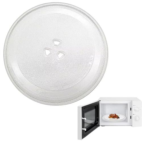 Piatto Microonde Universale 24.5cm,Piatto Girevole Forno a Rotondo con 3 Fissaggi,Piatto Girevole di Ricambio per Forno a Microonde,Adatto per la maggior parte dei modelli di forni a microonde
