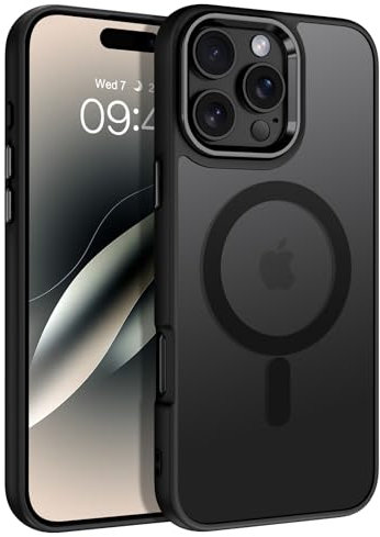 VENINGO Magnetica Cover per iPhone 16 Pro Custodia Compatibile con MagSafe Cover Traslucida Opaca Silicone Tpu Anti Impronte Digitali Custodia per iPhone 16 Pro 6,3 Pollice Nero