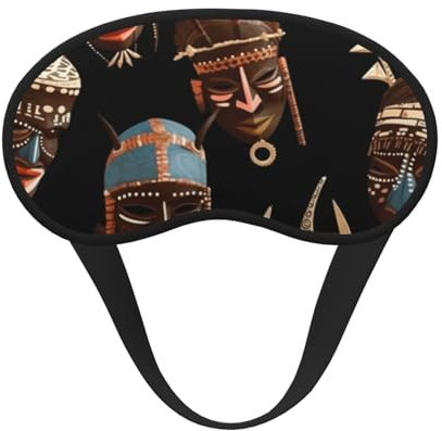 Schlafmaske mit afrikanischem Ritual, ethnischer Stammesstil, Augenmaske zum Schlafen, lichtblockierend, Schlafmaske mit elastischem Band, Augenbinde für Flugschläfer, weich, atmungsaktiv,