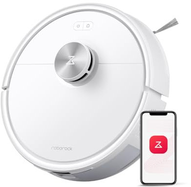 roborock Q7 M5 Saugroboter mit Wischfunktion, 10.000Pa Starker Saugkraft, Dual Anti-Tangle-System, 150Min Laufzeit, LiDAR Navigation, Staubsauger Roboter für Teppich, Tierhaare, APP Steuerung(Weiß)