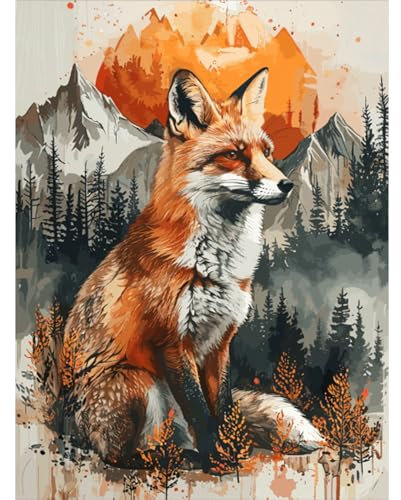 RICUVED 5D Fuchs Diamond Painting Diamant Painting Bilder Diamond Art Erwachsene Tiere Full DIY Diamant Kunst Malerei Stickerei Set Kreuzstich 30x40cm