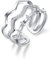 ALEXCRAFT Silber Ringe für Damen, Ring verstellbar offen Welle Zirkonia Mehreren Linien Ringe für Frauen Verlobungsring Trauringe Hochzeitsringe Antragsring Ring Silberschmuck für jeden Anlass